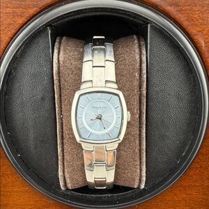 Kenneth Cole Silver-Tone Watch with Blue Dial